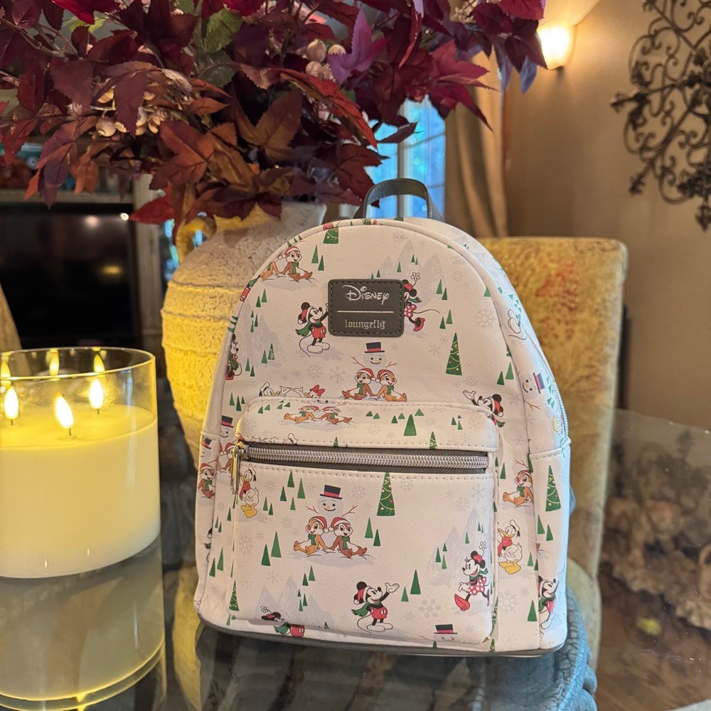 Disney Loungefly Mickey and Friends Snow Day Mini Backpack